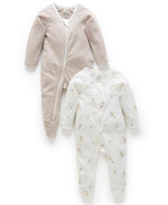 Unisex 2 Pack Zip Footie - Baby by PUREBABY