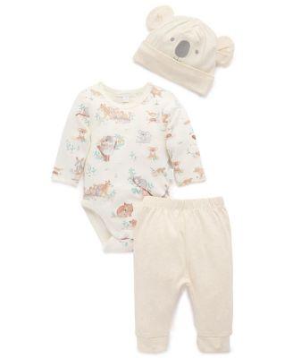 Unisex 3 Piece Australiana Set with Hat - Baby by PUREBABY