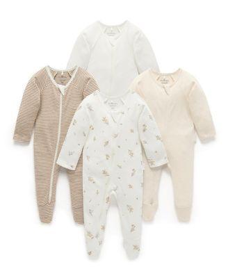 Unisex 4 Pack Zip Footie - Baby by PUREBABY