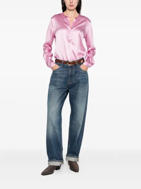 V-neck long-sleeve blouse by PUROTATTO