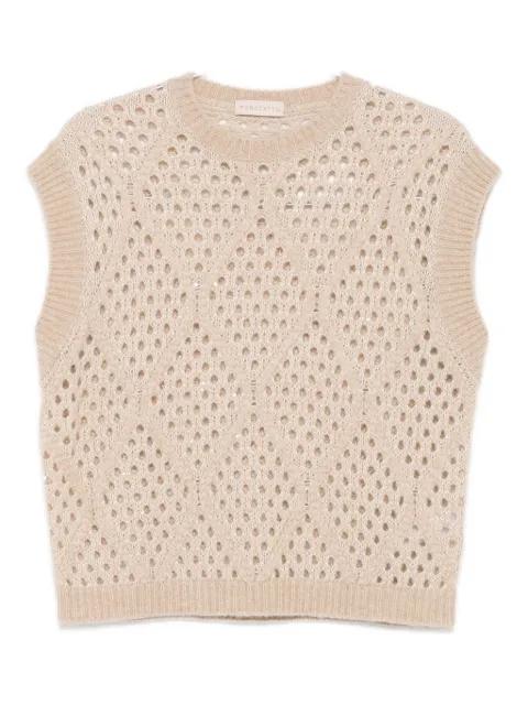 cropped textured vest by PUROTATTO