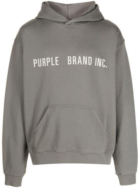 Artifact-embroidered long-sleeve hoodie by PURPLE BRAND