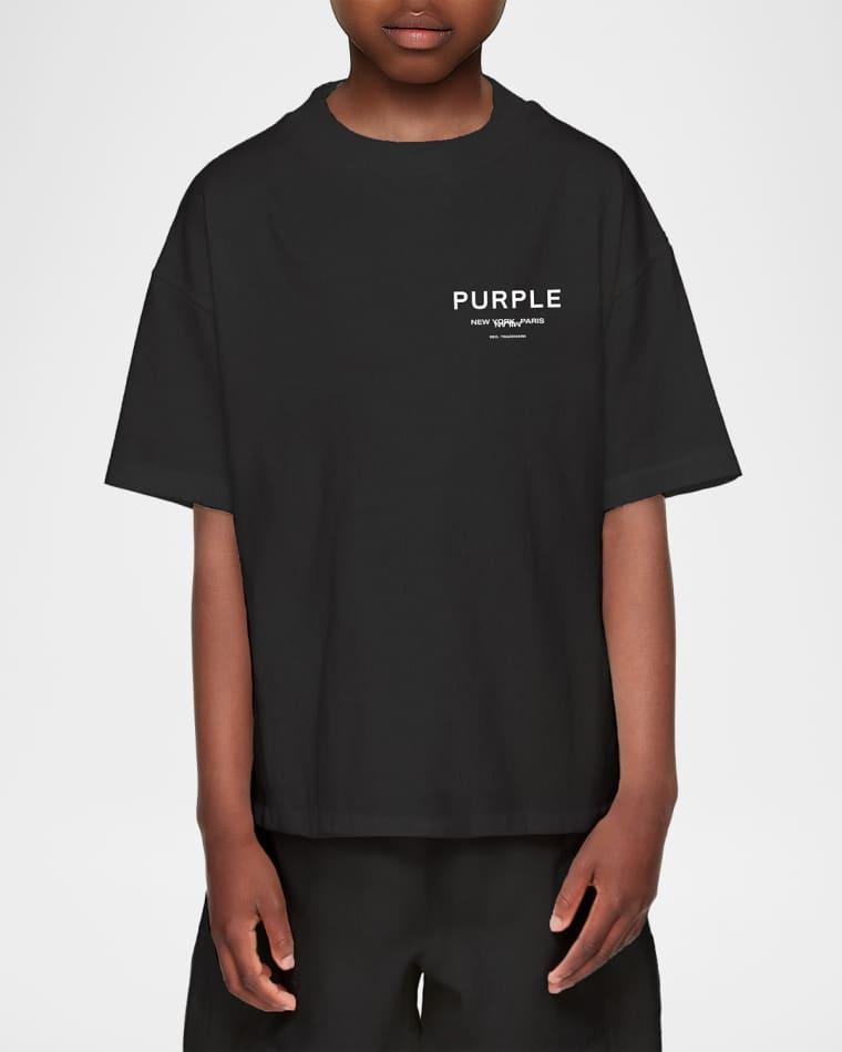Boy's Logo-Print Cotton Jersey T-Shirt, Size 4-12 by PURPLE BRAND