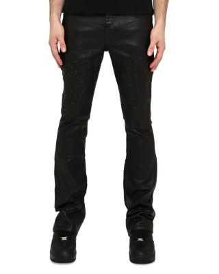 Flare Embossed Film Jeans in Black by PURPLE BRAND