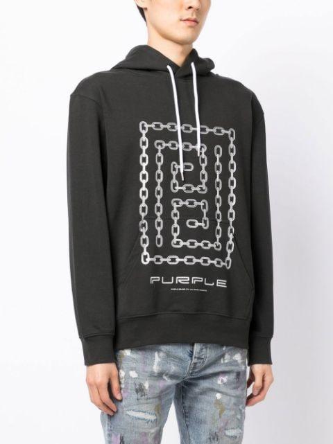 French chain-link print hoodie by PURPLE BRAND