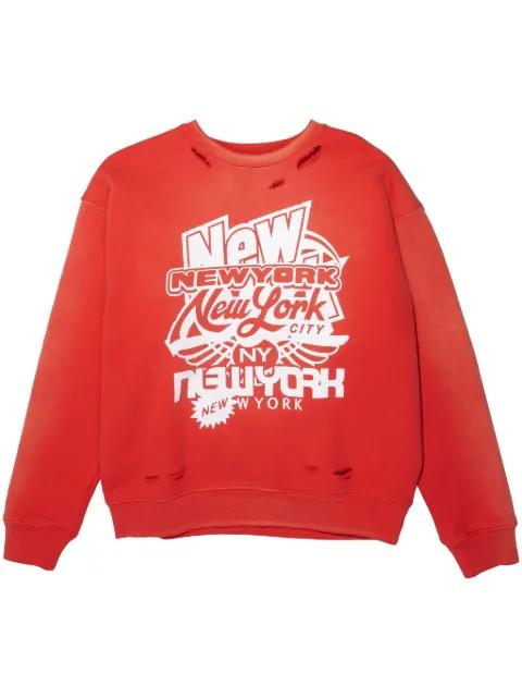 HWT FLEECE CREWNECK "Red" by PURPLE BRAND