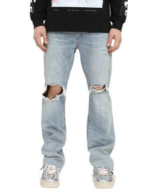 Lucca Fade Bootcut Distressed Jeans in Light Indigo by PURPLE BRAND