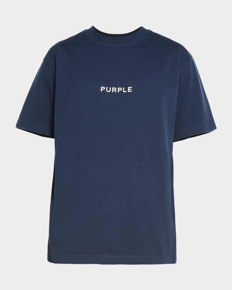 Men's Cotton Jersey Crewneck Logo T-Shirt by PURPLE BRAND