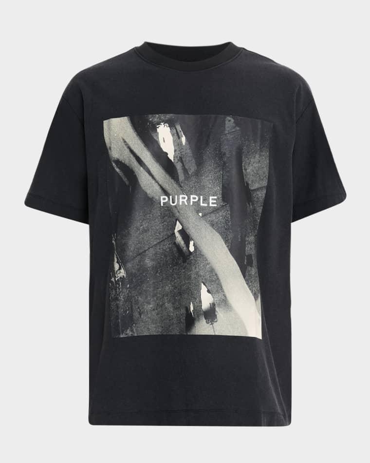 Men's Logo Textured Jersey T-Shirt by PURPLE BRAND Men's Logo Textured Jersey T-Shirt by PURPLE BRAND