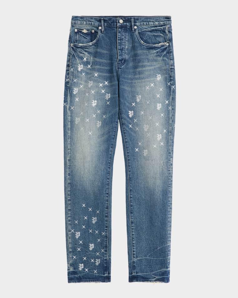 Men's P005 Vintage Monogram Bling Jeans by PURPLE BRAND Men's P005 Vintage Monogram Bling Jeans by PURPLE BRAND