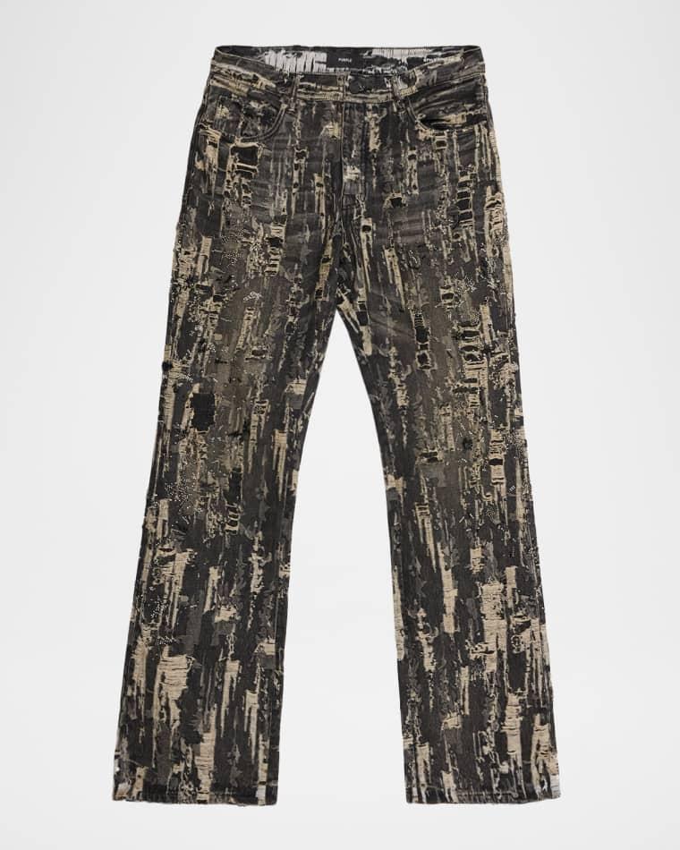 Men's P026 Bead Splatter Destroy Jeans by PURPLE BRAND