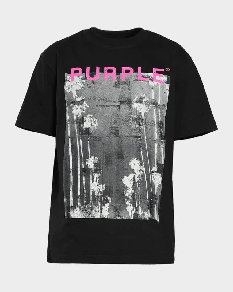 Men's Palms Graphic Logo Crewneck T-Shirt by PURPLE BRAND