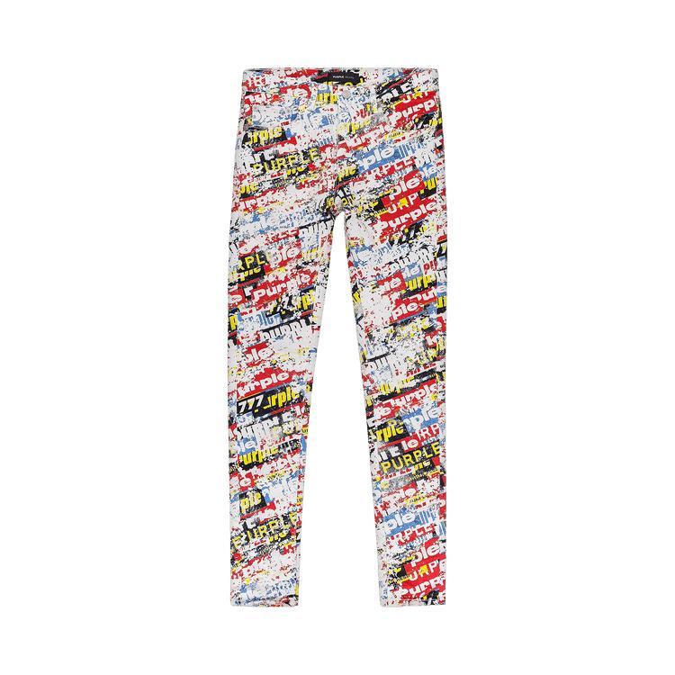 PURPLE BRAND Stickers Denim All Over Print Skinny Jeans 'Multicolor-Color' by PURPLE BRAND