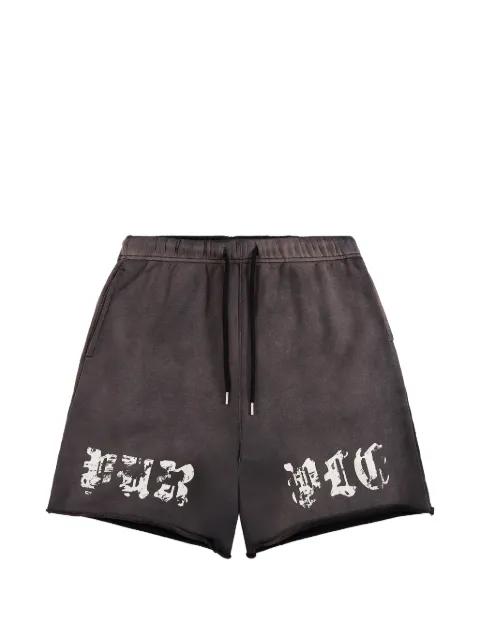 Worn Gothic "Black" track shorts by PURPLE BRAND