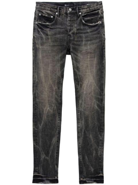 acid-wash low-rise skinny jeans by PURPLE BRAND