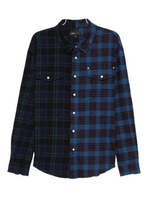 colour-block plaid shirt by PURPLE BRAND