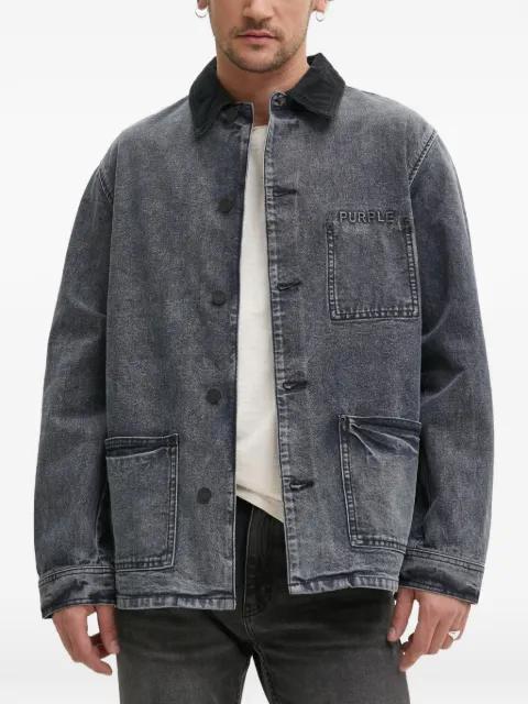 corduroy-detail buttoned jacket by PURPLE BRAND