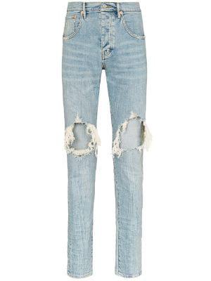 distressed-finish slim fit jeans by PURPLE BRAND