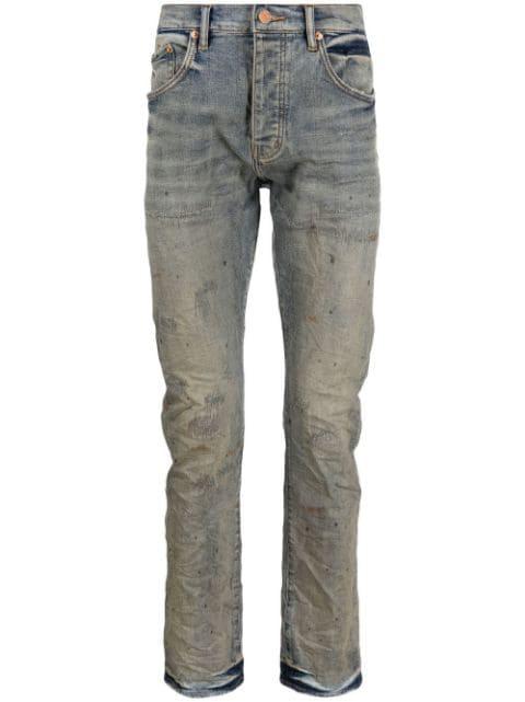 distressed slim-fit jeans by PURPLE BRAND