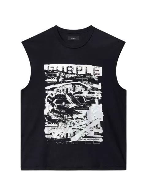 graphic sleeveless T-shirt by PURPLE BRAND