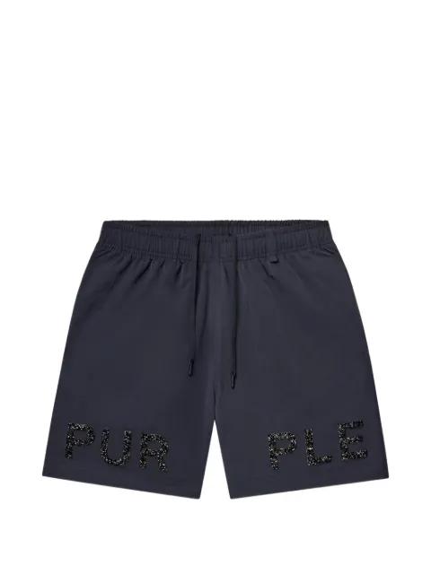 lettering drawstring shorts by PURPLE BRAND