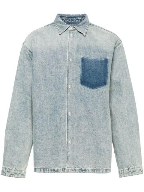 logo-flocked denim shirt by PURPLE BRAND