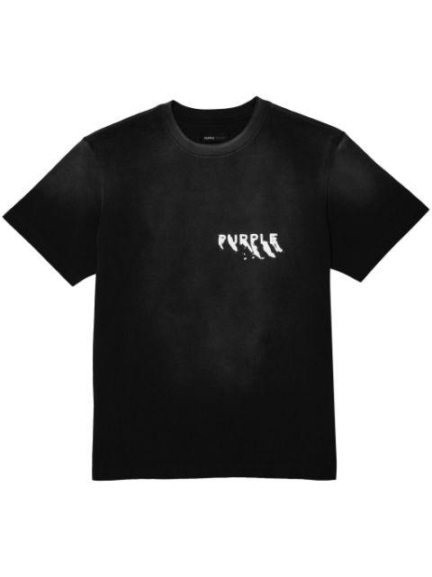 logo-print cotton T-shirt by PURPLE BRAND