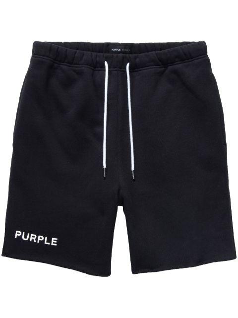 logo-print cotton track shorts by PURPLE BRAND
