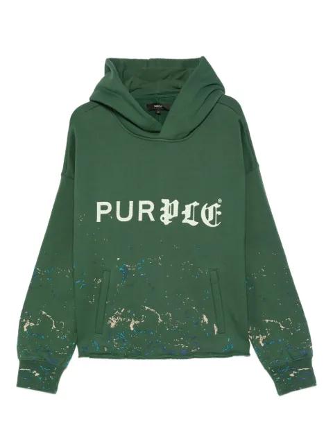 logo-print splatter-effect hoodie by PURPLE BRAND