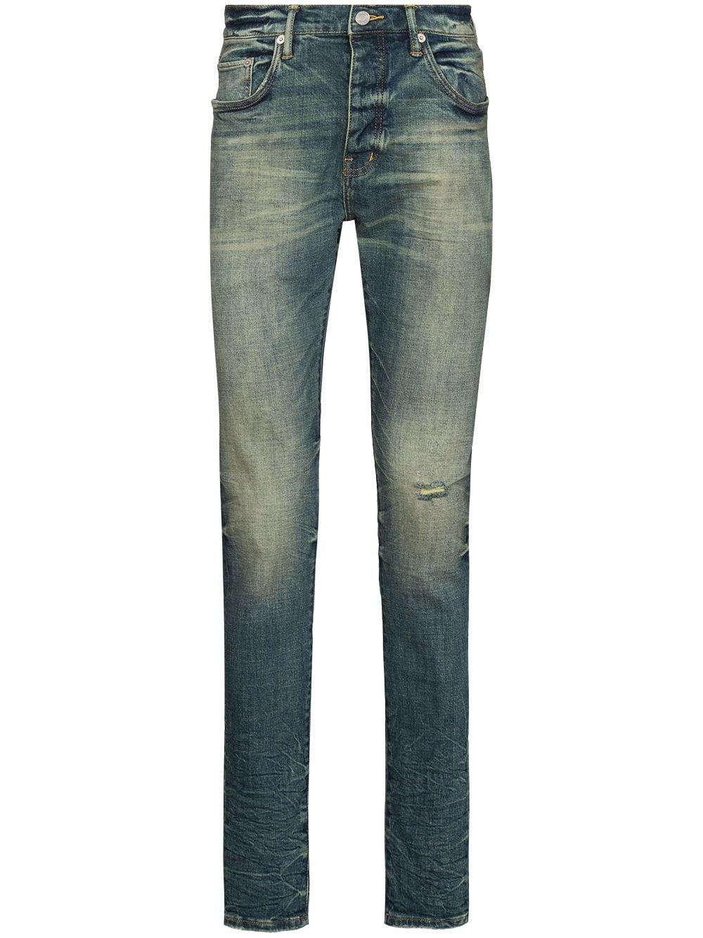 low-rise straight-leg jeans by PURPLE BRAND