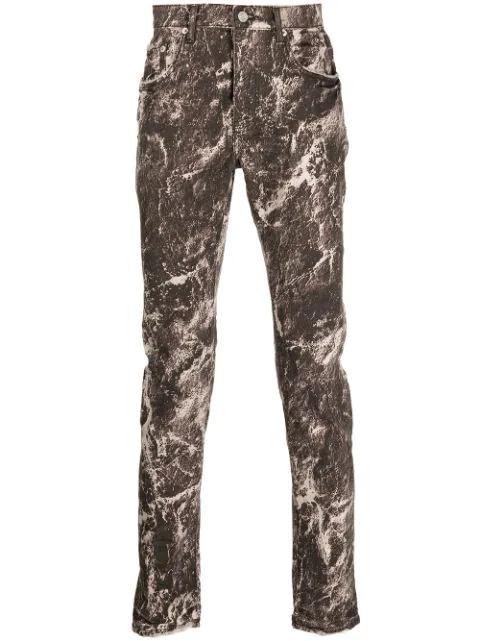 marble-print skinny jeans by PURPLE BRAND