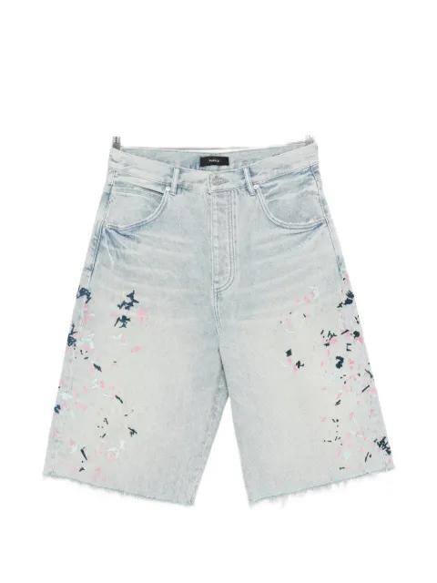 paint splatter frayed shorts by PURPLE BRAND