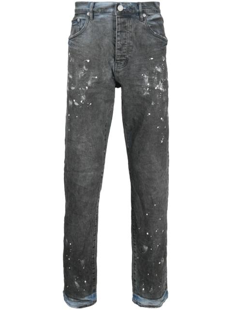 paint splatter straight-leg jeans by PURPLE BRAND