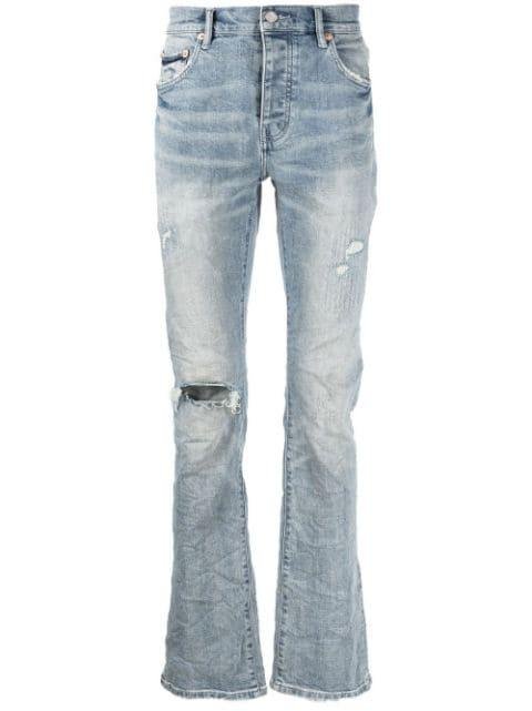 ripped bootcut jeans by PURPLE BRAND | jellibeans