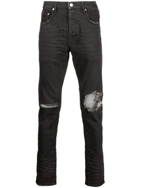 ripped-detail slim-fit jeans by PURPLE BRAND