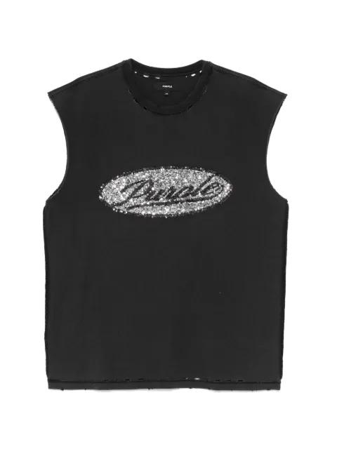 sequin-embellished textured tank top by PURPLE BRAND
