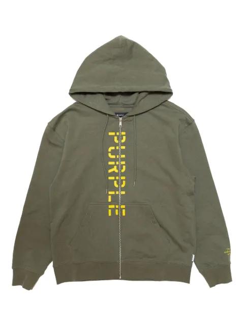 stencil logo zip-up hoodie by PURPLE BRAND