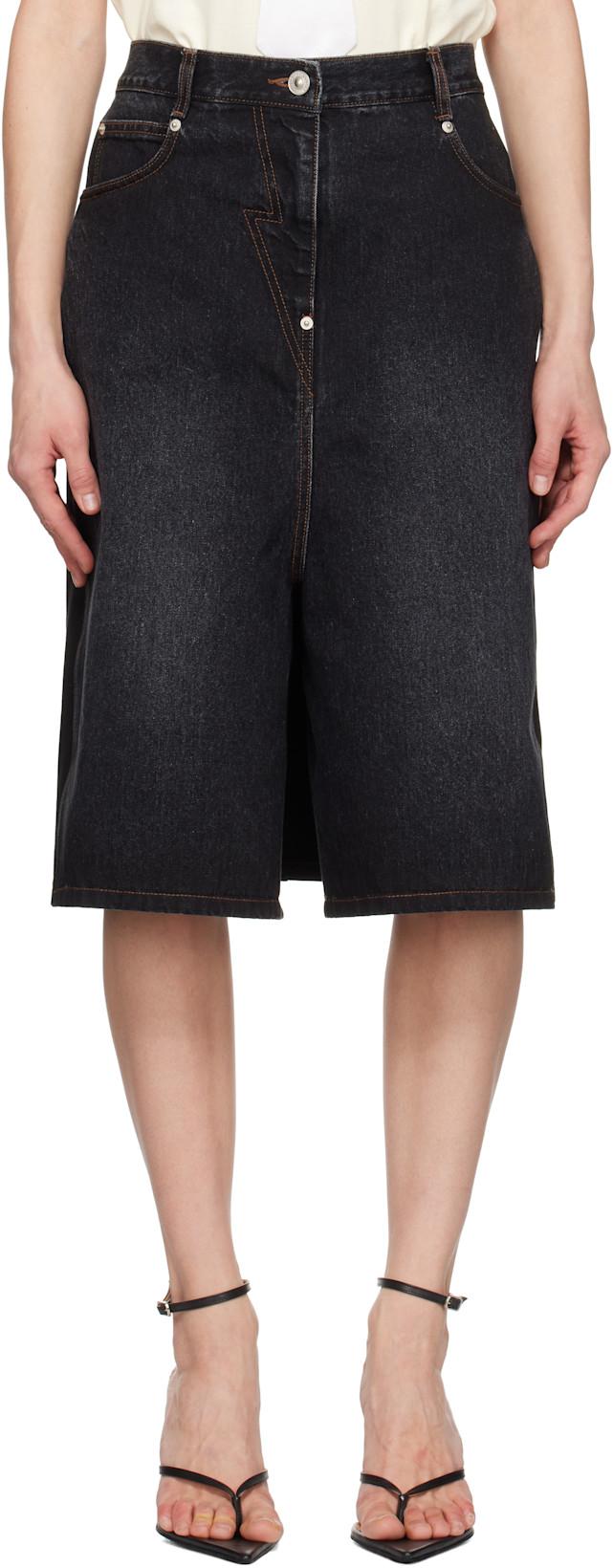 Black Hybrid Regular Skort by PUSHBUTTON