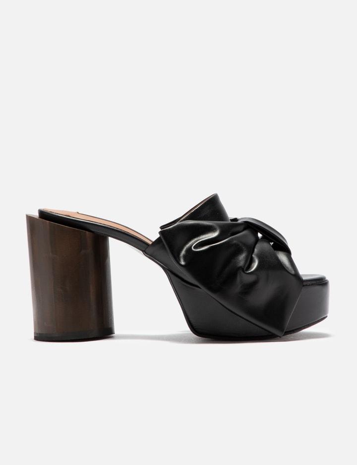 Black Ribbon Platform Sandals by PUSHBUTTON