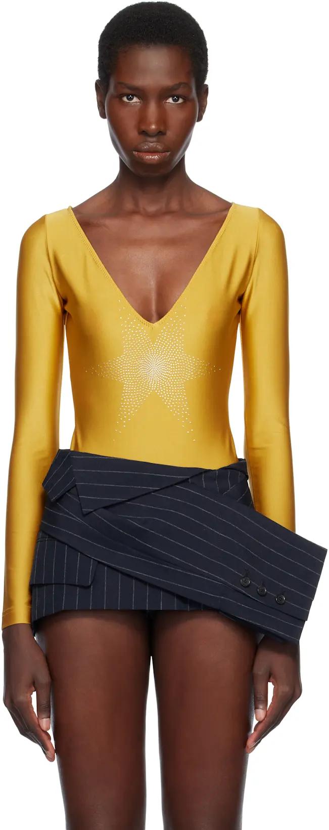 Gold Star Point Bodysuit by PUSHBUTTON