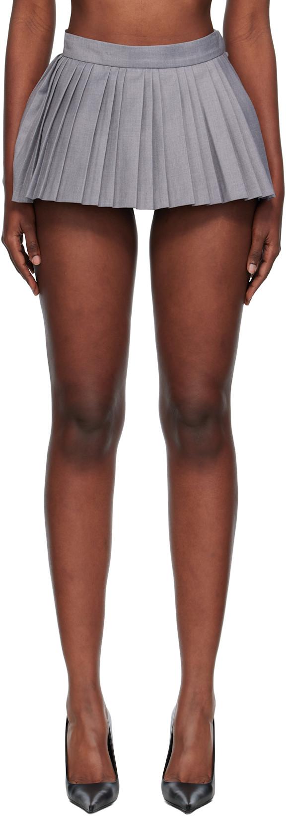 Gray Volumed Micro Skort by PUSHBUTTON