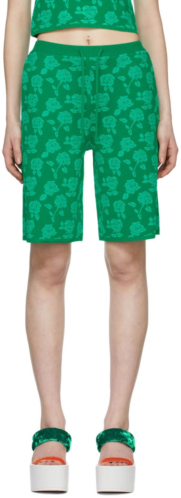 Green Polyester Shorts by PUSHBUTTON