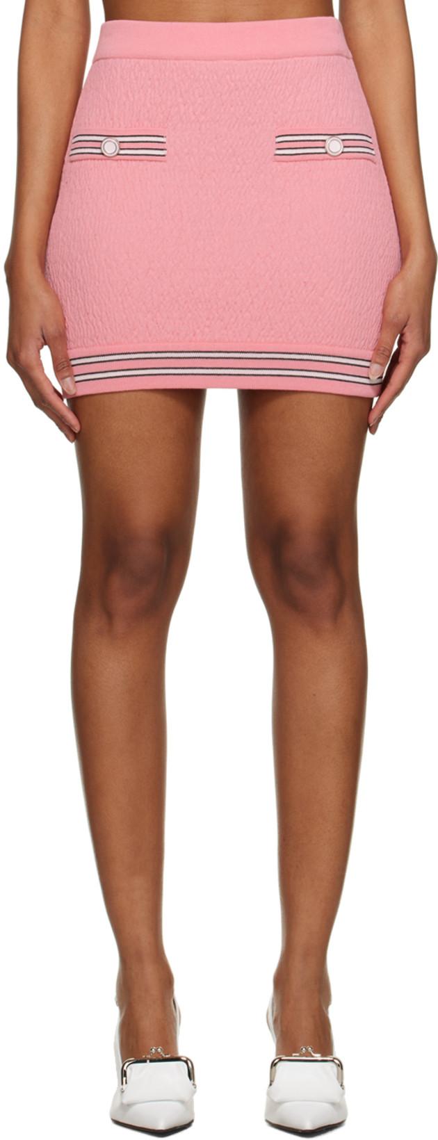 Pink Button Miniskirt by PUSHBUTTON