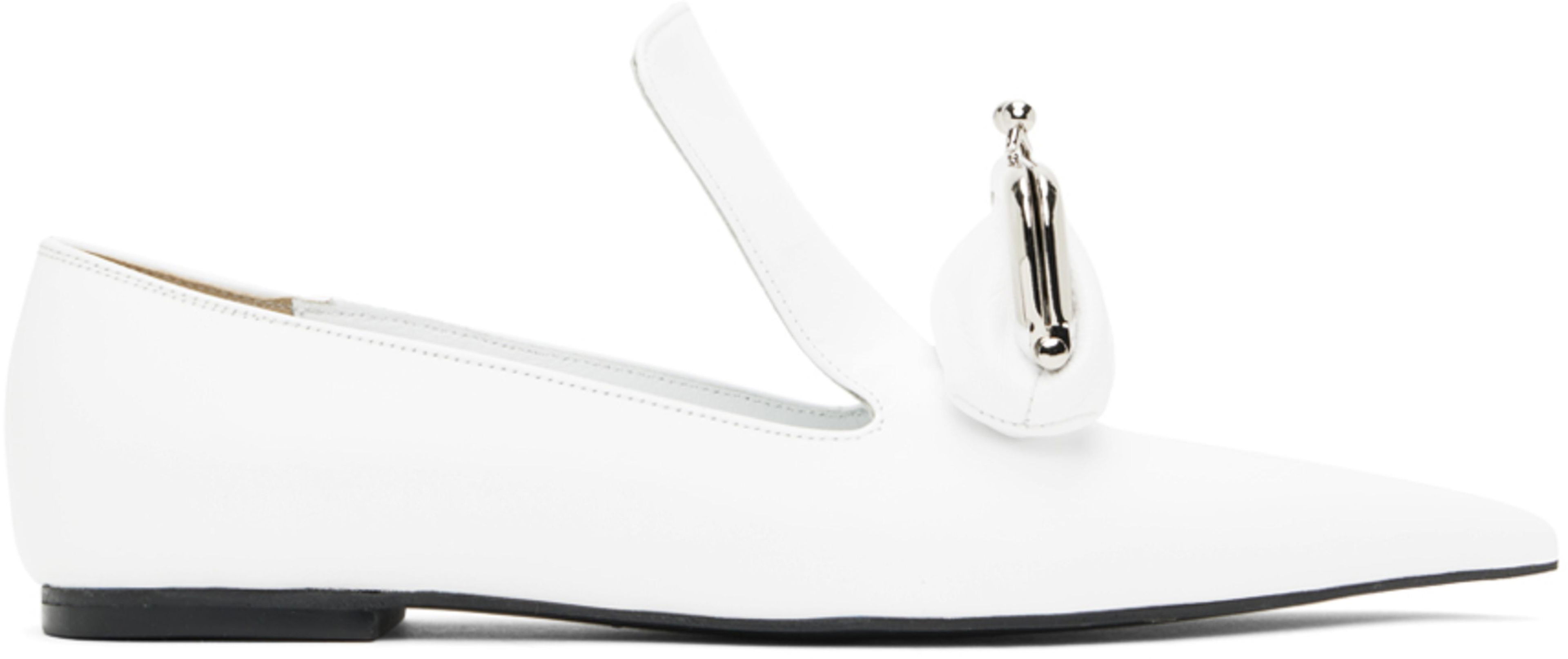 White Coin Purse Loafers by PUSHBUTTON