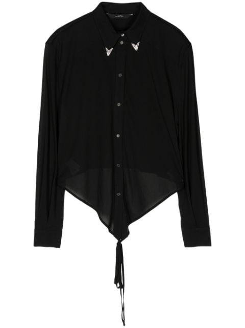 collar-detail strap-detail shirt by PUSHBUTTON
