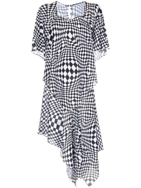 geometric-print asymmetric dress by PUSHBUTTON