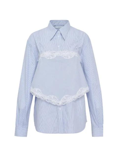 lace-trim striped shirt by PUSHBUTTON