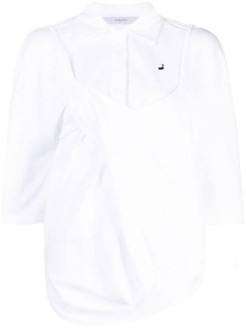 layered half-sleeve shirt by PUSHBUTTON