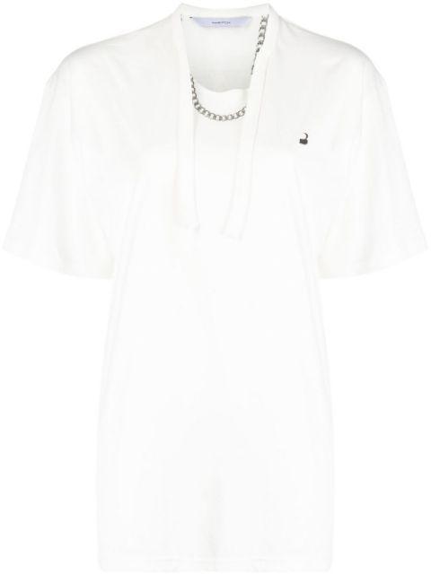necklace-print oversized T-shirt by PUSHBUTTON