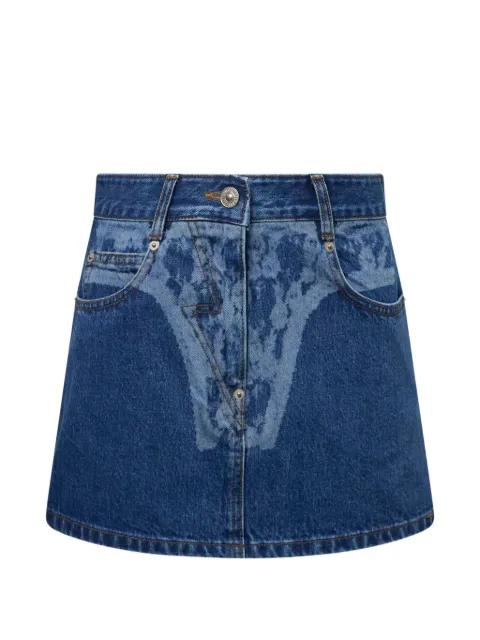 printed denim mini skirt by PUSHBUTTON